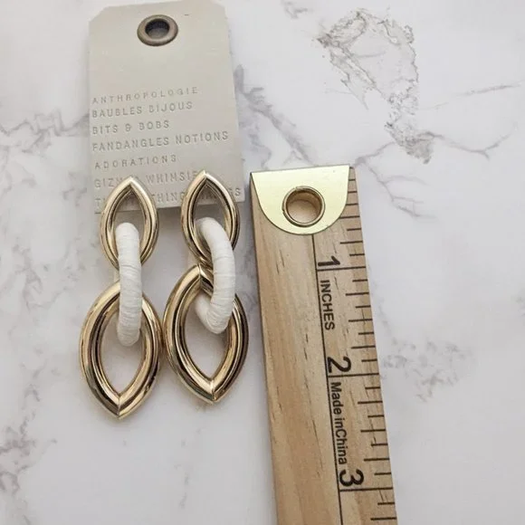 Anthropologie Triple Marquise Drop Earrings - Picture 4 of 6